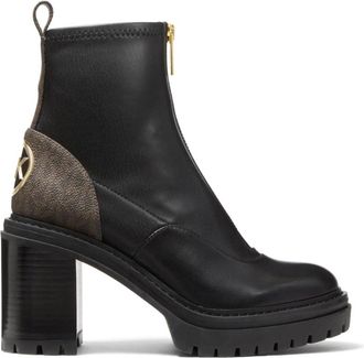 Michael Kors Cyrus Zip Bootie - Dames - Laarzen met Hak - Zwart - 40 EU - Polyester - Schoenen