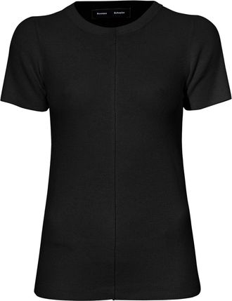 Proenza Schouler ribbed crew-neck T-shirt - women - Polyester/Viscose - L - Black