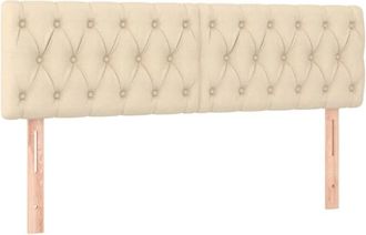 vidaXL Cabecero Con Led De Tela Color Crema 160x7x78/88 Cm Vidaxl