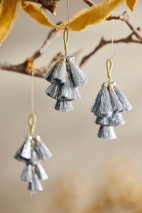 Terrain Mini Tassel Charm Ornaments, Set of 3