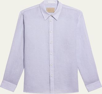 Helmut Lang Mens Relaxed Fit Linen Button-Down Shirt