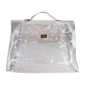 Herm&egrave;s Pre-owned Vinyl Handbag - Dames - Pre-owned - Grijs - Maat: ONE Size Vinyl
