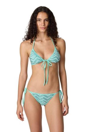 Missoni Triangle Mesh Bikini With Zigzag Pattern And Sequins in Light Blue at Nordstrom, Size 42 It