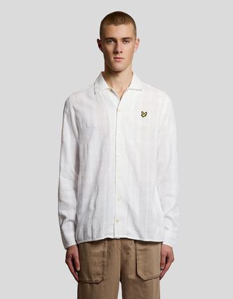 Lyle & Scott Lyle And Scott Mens Cotton Check Textured Shirt - White - Size: 44/Regular