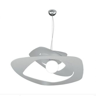 Top-Light Sospensione Moderna Warped Metallo Grigio 1 Luce E27 D.65Cm