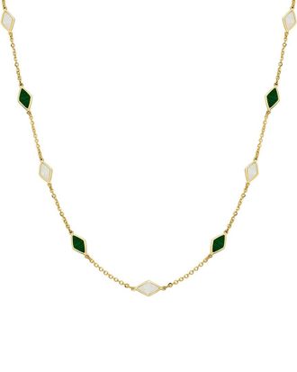 Italian Gold, Inc 14K Gemstone Station Layered Necklace