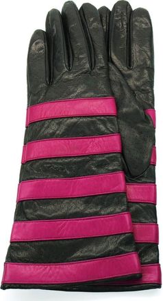 Portolano Leather Gloves in Black/Clover at Nordstrom Rack, Size 7.5