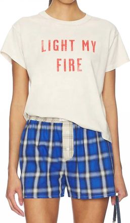 Daydreamer Doors Light My Fire Reverse Girlfriend Tee In Dirty White