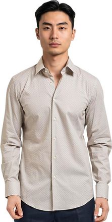 HUGO BOSS Beige Slim Geometric Shirt