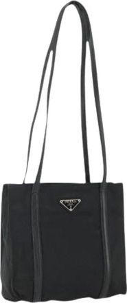 Prada Pre-owned Tote Bags, female, Black, Size: ONE SIZE Pre-owned Nylon Tote Bag