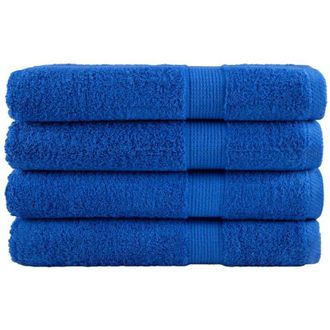 vidaXL Asciugamani Premium solund 4 pz Blu 100x200 cm 600gsm - Vidaxl