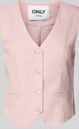 Only Regular Fit Weste aus Viskose-Leinen-Mix Modell CARO in Altrosa, Gr&ouml;&szlig;e 36