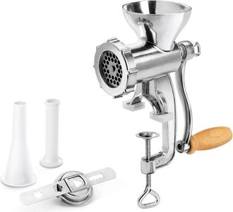 OEM Picadora De Carne Y Verduras Con Accesorios, Aluminio, Plata, 10 X 14 X 26,5 Cm