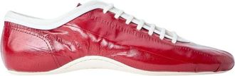 Dries Van Noten Leren Veterschoenen - Dames - Sneakers - Rood - 40 EU - Leer - Schoenen
