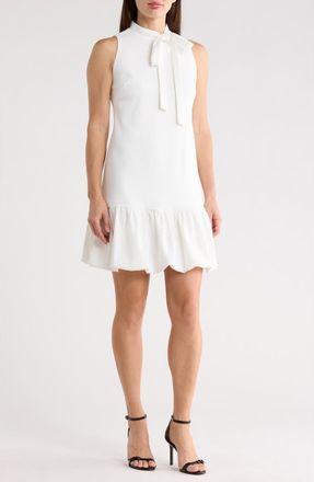 Vince Camuto Bow Neck Sleeveless Stretch Crepe Dress in Ivory at Nordstrom Rack, Size 12