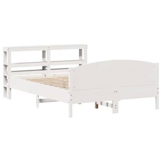 Berkfield Home Decorative Bed Frame without Mattress White 120x200 cm Solid Wood Pine | Size: Small Double