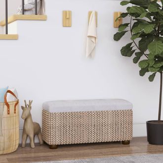 vidaXL Vidaxl - Bancos Con Almacenaje Con Coj&iacute;n 2 Uds Enea Gris 69 Cm