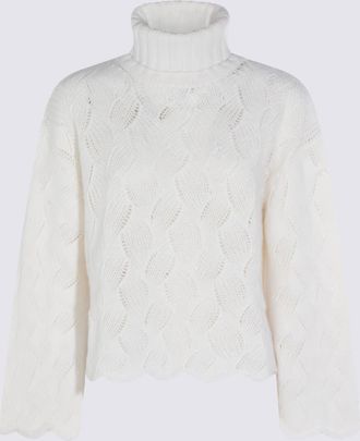 Twin-Set White Wool Knitwear