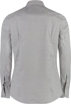 Bastoncino Mens Printed Cotton Shirt White
