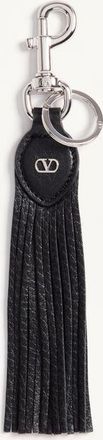 Valentino Garavani Portachiavi Valentino Garavani VLogo Signature In Vitello Granato E Metallo Uomo NERO UNI