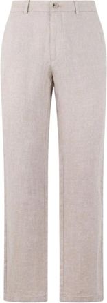 Brooks Brothers Linnen Broeken - Heren - Straight fit broeken - Beige - W36 - Linnen - Broeken