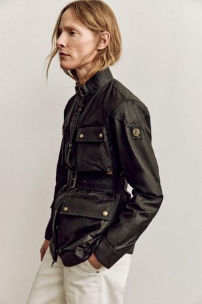 Belstaff Trialmaster Icon Jacket Womens Waxed Cotton Black Size UK 10