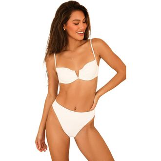 Dippin' Daisy's Swimwear Seashore High Waist Cheeky Bikini Bottom in White at Nordstrom, Size X-Small