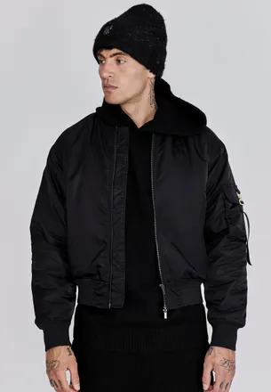 Siksilk Chaqueta Bomber Negra Masculino XXL