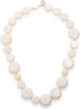 Sapir Bachar Carved Coral Sterling Silver Necklace - White - One Size