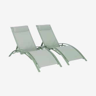 Sweeek Set 2 Lettini Prendisole In Alluminio Textilene Multiposizione