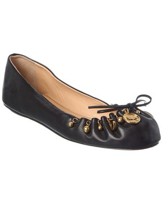 Chlo&eacute; Charms Leather Ballerina Flat