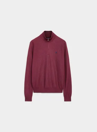 Polo Ralph Lauren Polo Shirt Ralph Lauren - Mens Honeycomb-stitch zip-neck sweater