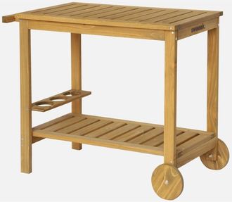 Sweeek Carrito De Cocina Exterior De Madera Con Ruedas