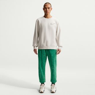 Nike Mens Nike Sportswear Club Washed Cuffed Fleece Pants in Green | IQ1218-365