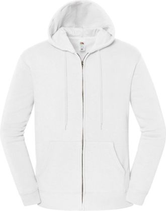 Fruit Of The Loom Fruit of the Loom Heren Iconic Premium Sweat Jacket met capuchon (Wit)