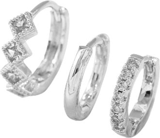 Generic 925 Sterling Silver Huggie Earring For Women,Small Gold/Silver Hoop Earrings Hypoallergenic Small Cartilage Sleepers Huggie Earrings,Lightweight Silve