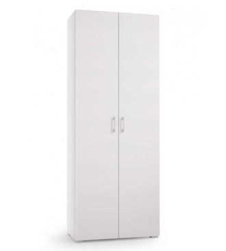 OEM Armadio Multiuso Con 2 Ante 1 Cassetto E 6 Ripiani Interni Bianco Ante Bianco