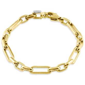 Pompeii3 Mens Fisher 14k Gold (32gram) or Platinum (52gram) 7mm Link Bracelet 8.5