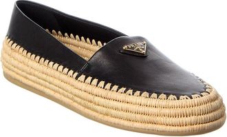 Prada Dnu Pack Prada Logo Leather Espadrille