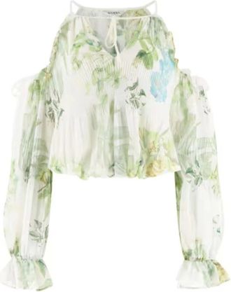 Guess Overhemden, Dames, Wit, L, Polyester, Emily Cold Shoulder Top