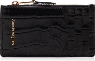 Alexander McQueen Card Holder With Zip Wallets Black
