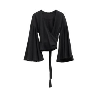 Jacquemus Blouses, female, Black, Size: XS Le Cache Coeur Ventadou Top