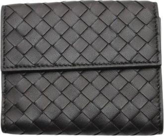 Bottega Veneta Pre-owned Vintage Bi-fold Portemonnee - Heren - Vintage Accessoires - Zwart - ONE Size - Leer - Vintage