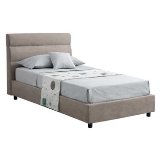 Dmora Cama Individual Adalpina, Colch&oacute;n Incluido, Desenfundable Made In Italy, Con Almacenamiento, Gris Tortora