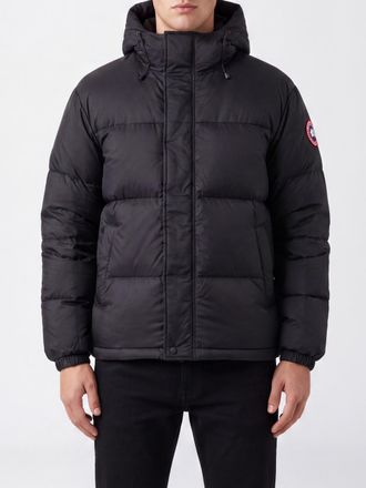 Canada Goose Hooded Quilted Nylon Down Jacket with Logo Patch