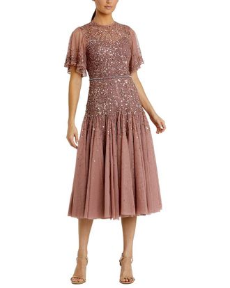 Mac Duggal Flounce Tea-Length Dress