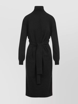 Christophe Lemaire ankle-length wool blend dress with belted waist