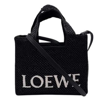 Loewe Pre-owned Raffia Handbag - Dames - Pre-owned - Zwart - Maat: ONE Size Leer