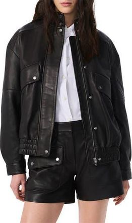 Rag & Bone Aria Leather Bomber Jacket in Brown at Nordstrom Rack, Size X-Small