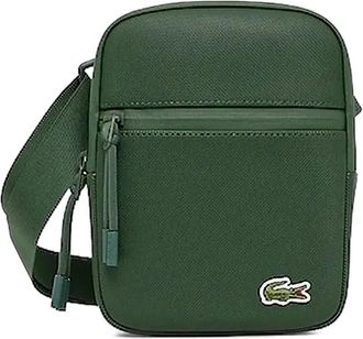 Lacoste Borsa messenger con logo goffrato - Verde